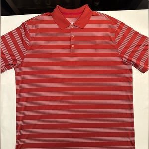 Nike Golf Short Sleeve Shirt. Burgundy/red stripes. XL